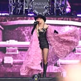 Shania Twain performs on the Pyramid stage during day five of Glastonbury Festival. 