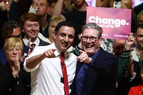 Labour leader Sir Keir Starmer, on an eve-of-poll tour of Scotland, England and Wales, met up with Scottish Labour leader Anas Sarwar at a campaign event in East Kilbride. They underlined Labour's message that despite the prty's poll lead, change would only happen if people voted for it.