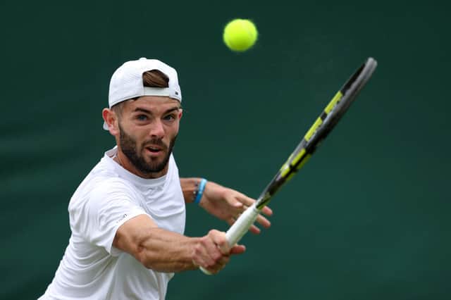 Scottish tennis player has set up a second round clash with seven-times Wimbledon champion Novak Djokovic.