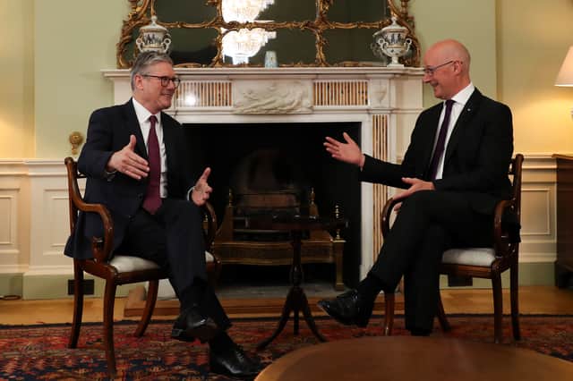Keir Starmer met John Swinney at Bute House after winning the general election