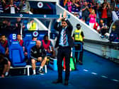 Steven Gerrard applauds the Rangers fans ahead of his first game in charge of the club. Cr: SNS Group.