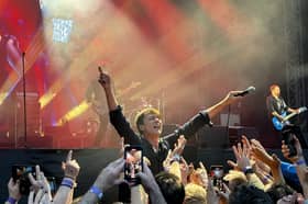Suede's Brett Anderson comes to see the fans.