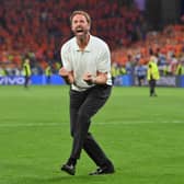 England head coach Gareth Southgate celebrates victory over the Netherlands in the Euro 2024 semi-final (Picture: Stu Forster/Getty Images)