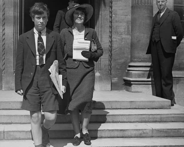 English birth control pioneer Dr Marie Stopes, pictured in 1938, with her son Harry, who she later cut out of her will because he married a short-sighted woman (Picture: Keystone/Getty Images)