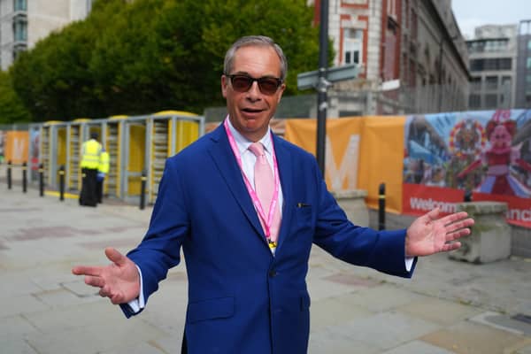 Nigel Farage, pictured in Manchester in October last year, when he attended the Conservative party conference (Picture: Carl Court/Getty Images)