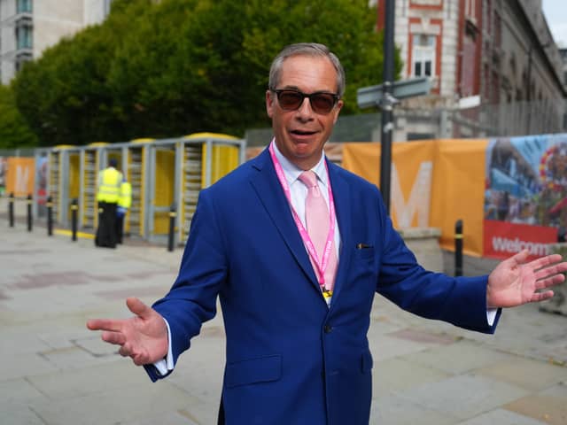 Nigel Farage, pictured in Manchester in October last year, when he attended the Conservative party conference (Picture: Carl Court/Getty Images)