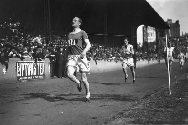 Eric Liddell, pictured winning a race in London in January 2024, the year he won Olympic gold in Paris (Picture: Hulton Archive/Getty Images)