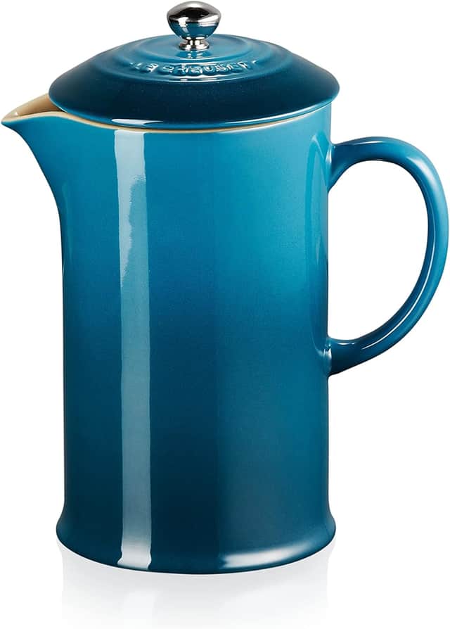 Le Creuset cafetiere in dark teal