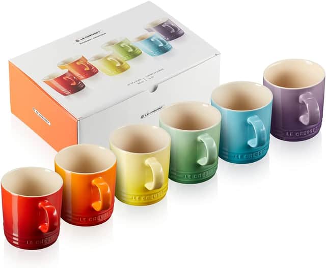 Le Creuset set of rainbow mugs reduced for Amazon Prime Day