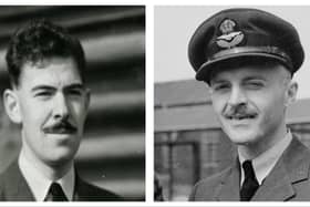 Victoria Cross winners Flt Lt John Cruickshank (left), now of Aberdeen, and the late Canadian airman Flt Lt David Hornell . The 80th anniversary of their honour will be commemorated this week in skies over Scotland. PIC: Contributed.