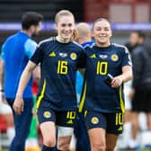 Scotland Women edged closed to Euro 2025 with a vital win over Serbia in Glasgow on Tuesday. Cr: SNS Group.