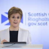 Nicola Sturgeon holds a briefing on the Covid outbreak at St Andrew's House in March 2020. Picture: Jane Barlow-WPA Pool/Getty Images