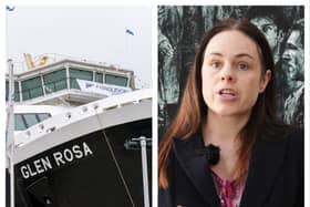 Deputy First Minister Kate Forbes (left) visited Ferguson Marine's Port Glasgow shipyard on Thursday