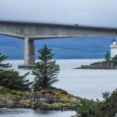 A motorhome crosses the Skye Bridge.