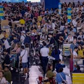 There were scenes of chaos at many airports around the world, including Ninoy Aquino International Airport in Manila, Philippines (Picture: Ezra Acayan/Getty Images)