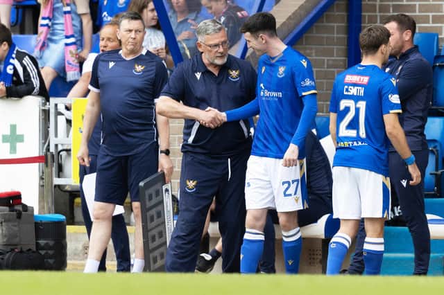 St Johnstone's MacKenzie Kirk with manager Craig Levein