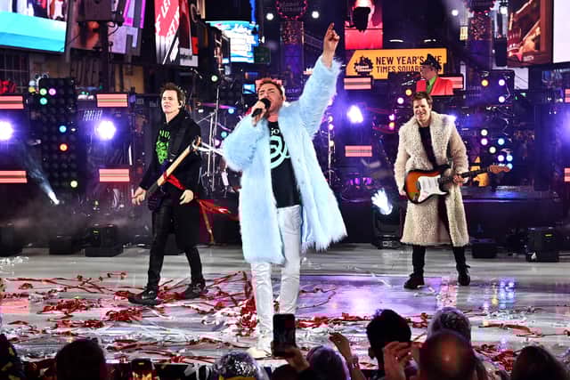 Duran Duran performs on stage during the Times Square New Year's Eve 2023 Celebration on December 31, 2022 in New York City. (Photo by Roy Rochlin/Getty Images)