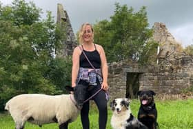 Robyn Swan, 32, with her pet sheep and dogs