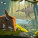 An artist's impression issued by National Museums of Scotland of Krusatodon kirtlingtonesis, a mammal that lived alongside dinosaurs on Skye about 166 millions years ago (Picture: Maija Karala/National Museums of Scotland/PA)