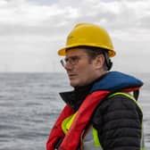 Keir Starmer pictured during a visit to the Beatrice wind farm off the Caithness coast last year (Picture: Paul Campbell/PA)