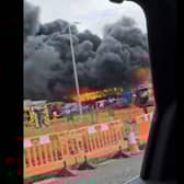 A clip from video captured of the fire at the Houston Industrial Estate in Livingston, West Lothian