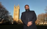 Anjem Choudary poses for photographs outside the Houses of Parliament in London in 2010 (Picture: Oli Scarff/Getty Images)