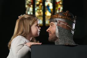A 3D model of Robert the Bruce's face goes on display at Dunfermline Abbey to mark the 750th year of his birth.