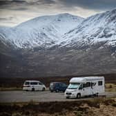 A campervan is parked in a car park near Fort William. Picture: Jeff J Mitchell/Getty Images