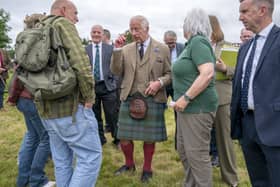 King Charles visits the Forsinard Flows Visitor Centre in Forsinard, after the Flow Country was granted World Heritage Site status (Picture: Jane Barlow/PA)
