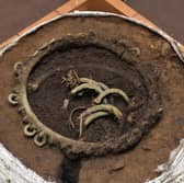 The hoard of Bronze Age jewellery that was lifted from a shallow pit in Rosemarkie in the Black Isle. PIC: GUARD Archaeology.