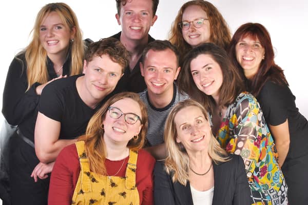 The NewsRevue crew (Emma Taylor pictured front right)