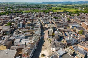 City center Dumfries by drone - homes in Dumfries and Galloway recorded the biggest jump in price across the country