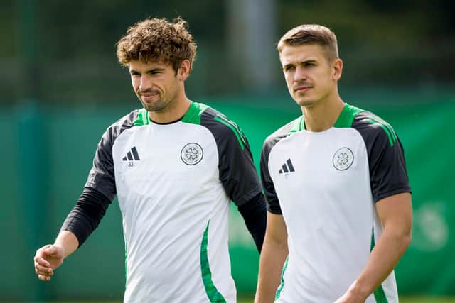 Celtic midfielder Matt O'Riley, left, has a number of suitors