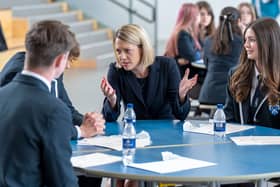 Education Secretary Jenny Gilruth meets with students at Madras College in St Andrews, Fife. Picture: Jane Barlow/PA Wire