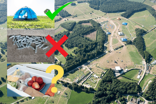 Bring your tents, leave your laughing gas and legal highs and there are some restrictions on food and alcohol at this year's Leeds Festival (Credit: Getty Images/Canva)