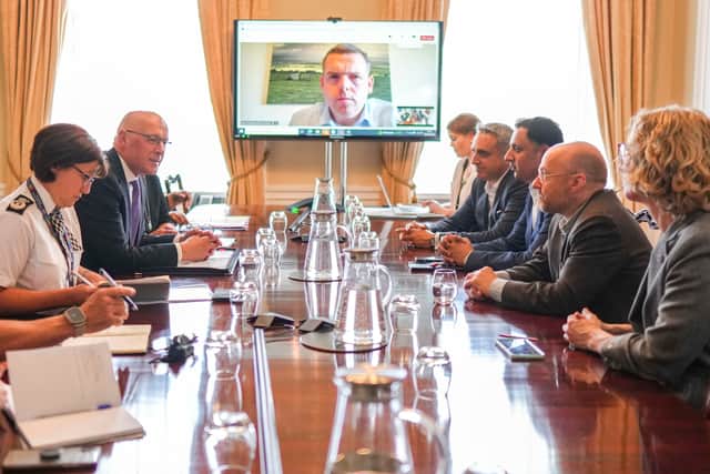 First Minister of Scotland John Swinney hosts a meeting with political party leaders at Bute House in Edinburgh. Picture: Pete Summers/PA Wire