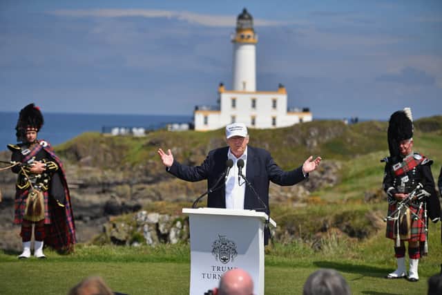 Donald Trump’s Turnberry resort is undergoing extensive renovations, but is still far from securing the return of golf’s prestigious Open Championship. Picture: Jeff J Mitchell / Getty