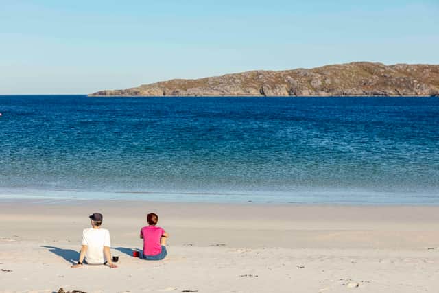 Achmelvich Beachin Sutherland - another key drawn on the NC500 - on a quiet day.