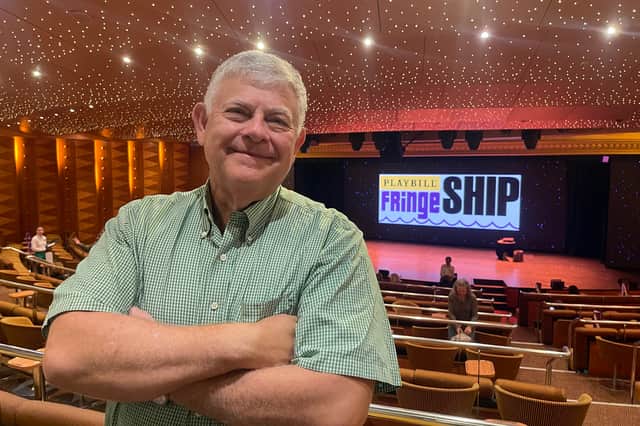 Playbill chief executive and chairman Philip Birsch on board the FringeShip in Leith Docks.