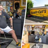 Nathan Scotford's backyard cabin which he built to run his barber shop after the costs of his high street shop soared.
