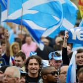 Yes activists gather in Glasgow on September 17, 2014. Picture: Jeff J Mitchell/Getty Images