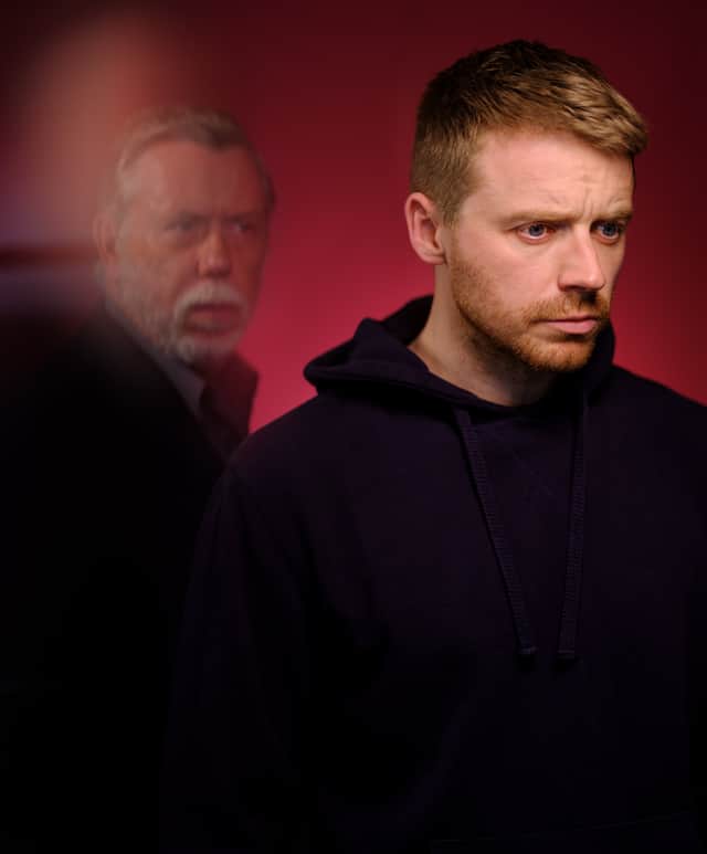 Jack Lowden and Sean Gilder star in David Ireland’s two-hander The Fifth Step at this year’s Edinburgh Festival. Pic: Simon Murphy