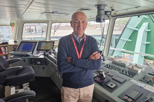 CalMac interim chief executive Duncan Mackison on the bridge of its Clansman ferry in Oban on August 9