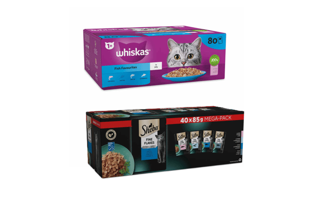 Stock up on bumper packs of Whiskers or Sheba depending on your cat's preference