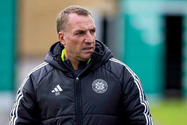 Brendan Rodgers during a Celtic training session at the Lennoxtown Training Centre, on August 16, 2024, in Glasgow, Scotland. (Photo by Craig Williamson / SNS Group)