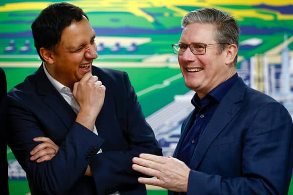 Prime Minister Keir Starmer and Scottish Labour leader Anas Sarwar.  (Photo by Jeff J Mitchell/Getty Images)