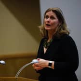 Sarah Brown, pictured speaking at an event in 2017, said her family’s time in Downing Street while her husband Gordon was prime minister, from 2007 to 2010, was 'an absolute rollercoaster'. Picture: Scott Louden