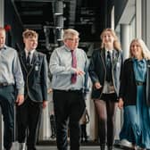 Pictured L-R: Greg McDowall (Portobello Head Teacher), Luca Morrison (Portobello Head Boy), Martin Whitfield (MSP), Lola Sclater (Portobello Head Girl) and Jennifer Tempany (co-founder Powering Futures).