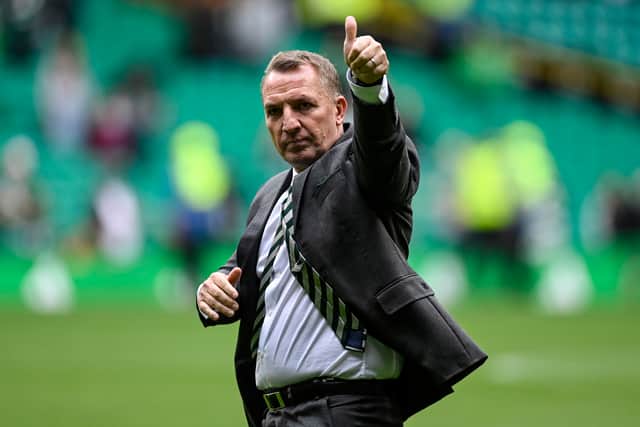Celtic manager Brendan Rodgers after the 3-1 win over Hibs in the Premier Sports Cup. (Photo by Rob Casey / SNS Group)