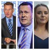 (From left to right) Murdo Fraser, Russell Findlay and Meghan Gallacher are the three candidates remaining in the Scottish Tories leadership race